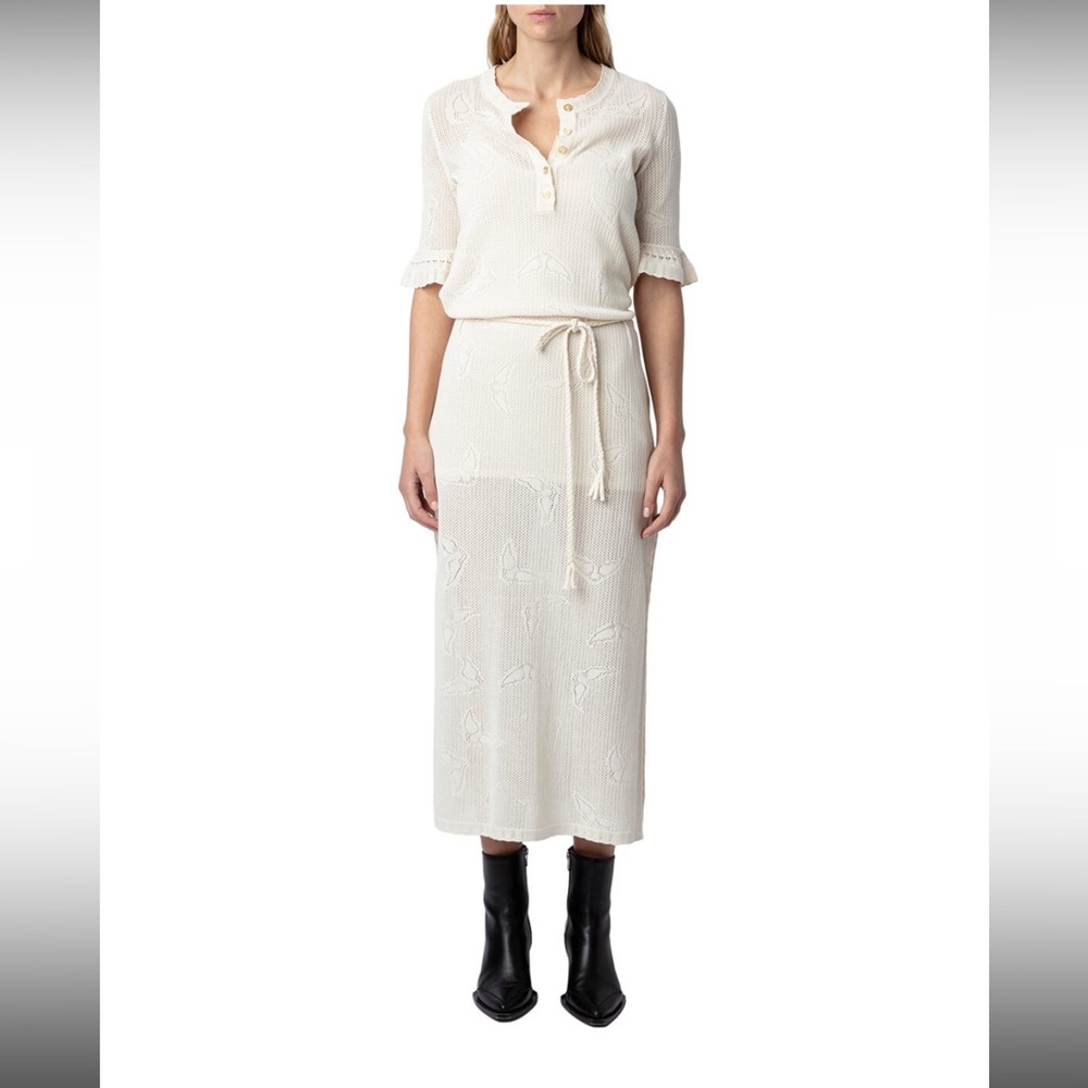 Zadig‎ & Voltaire Samly Co Wings Dress in Ecru